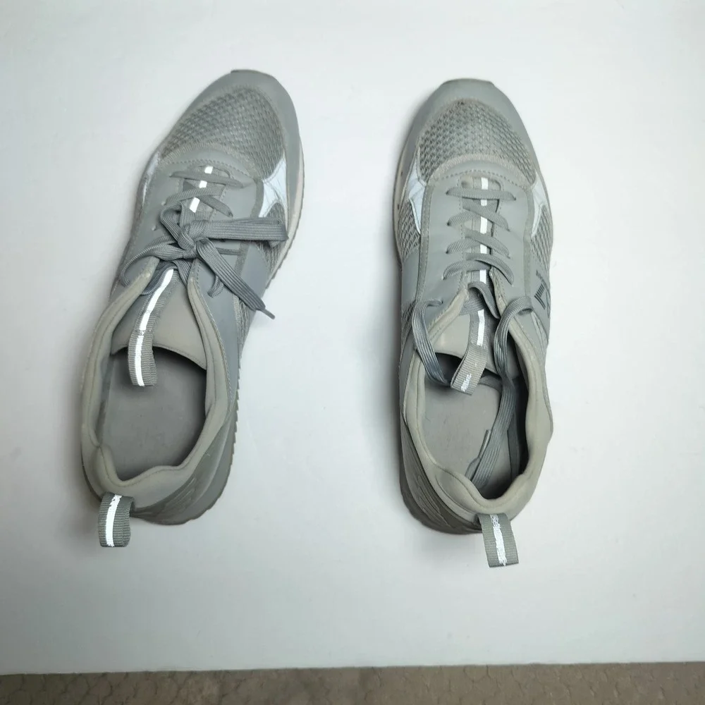 Emporio Armani‎ EA7 Mens Grey Mesh Low Top Sneakers X8X027 XK050 Size 11.5 US